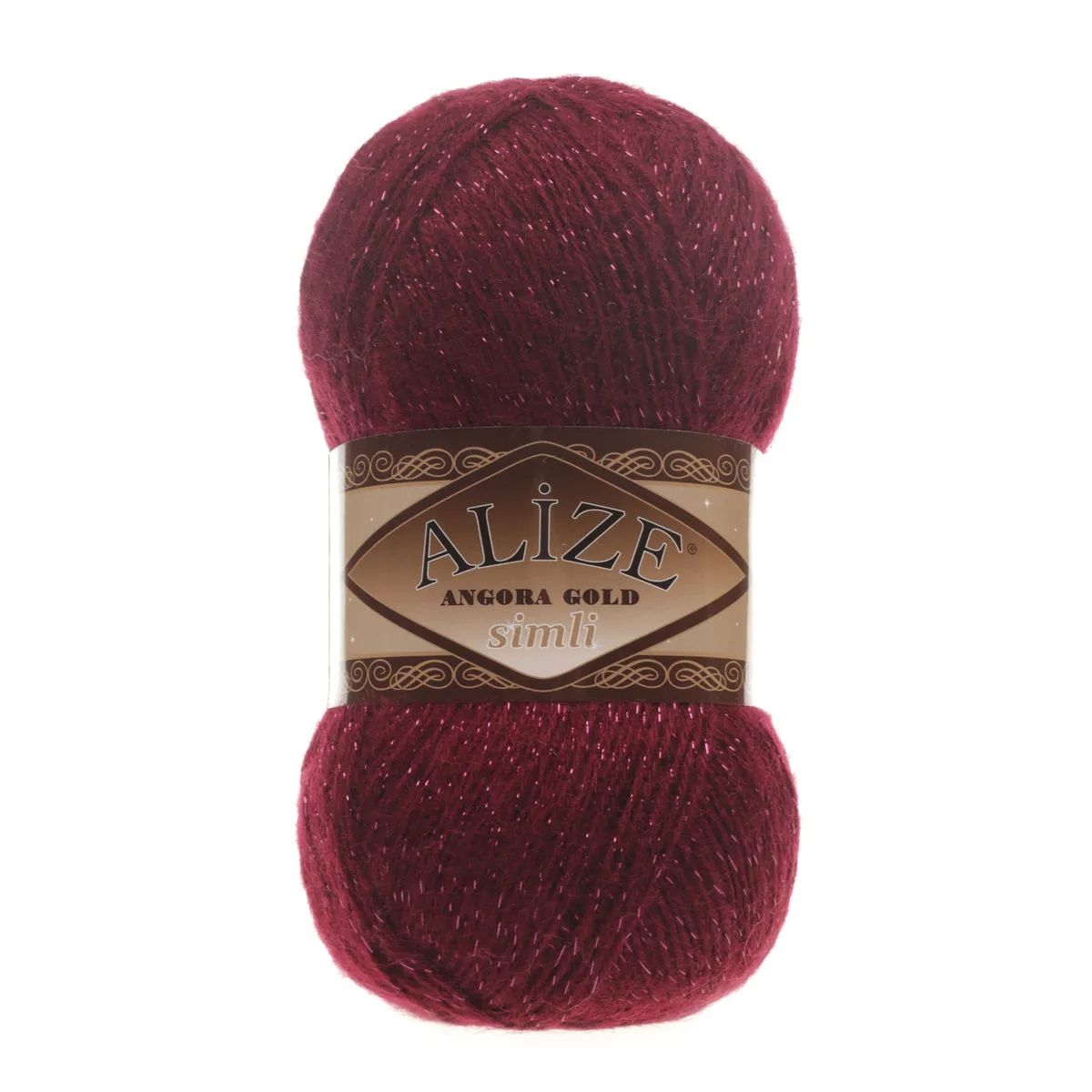 Alize Angora Gold Simli Örgü İpi BORDO/57