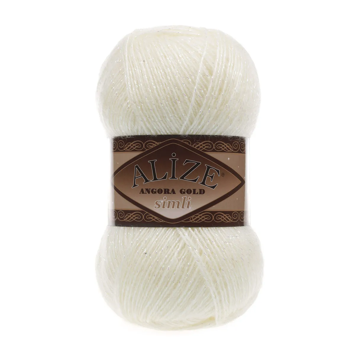 Alize Angora Gold Simli Örgü İpi KREM/01 - 1
