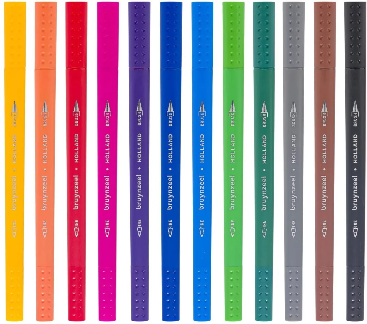 Bruynzeel Çift Uçlu Fineliner ve Brush Pen - 12 Renk - Thumbnail