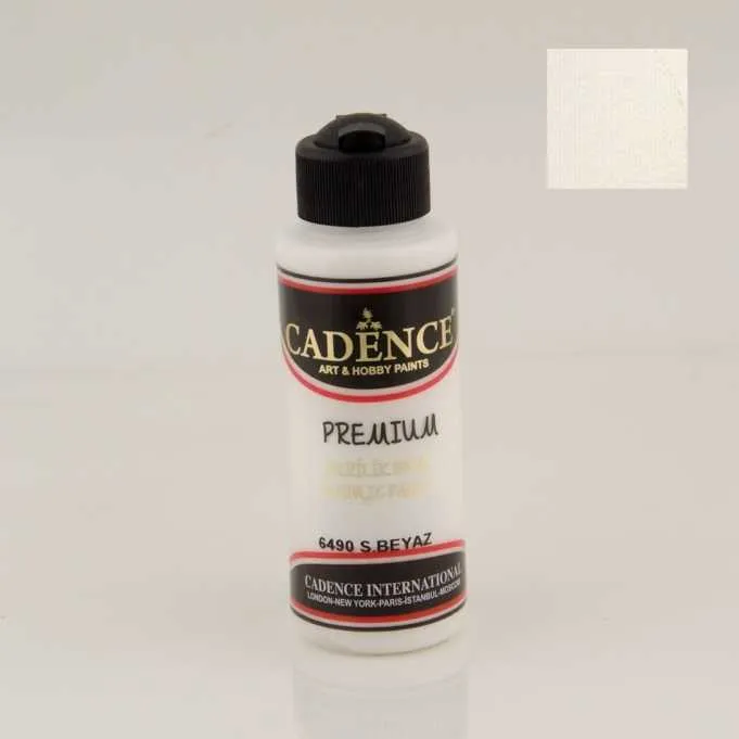 Cadence - Cadence Akrilik Boya – 6490:S,Beyaz 120ml