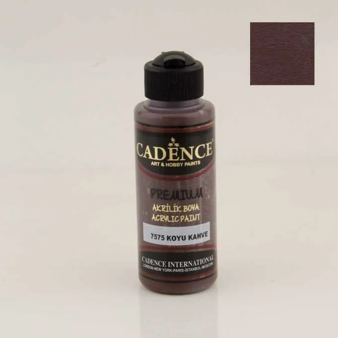 Cadence Akrilik Boya – 7575:Koyu Kahve 120ml