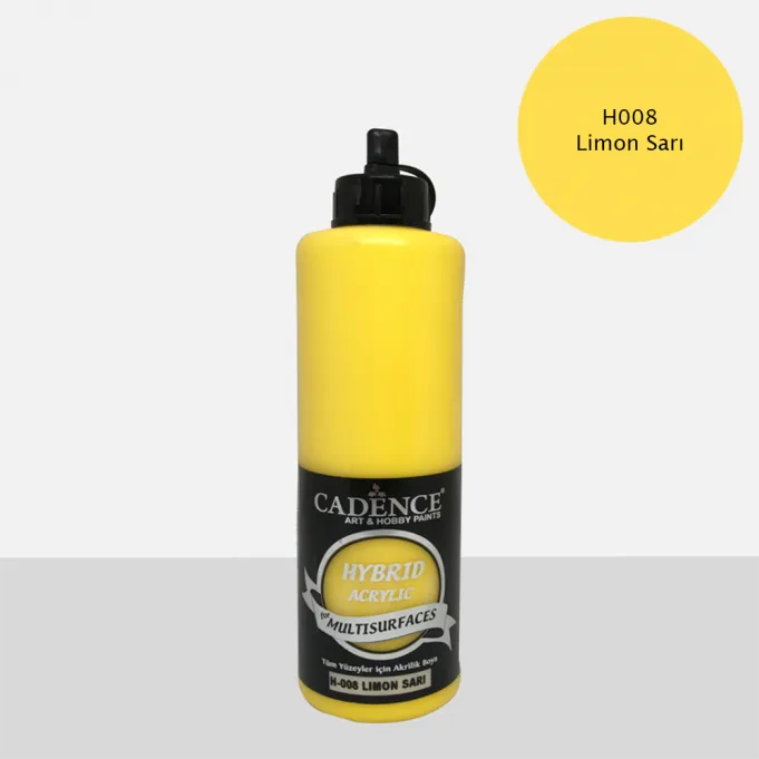 Cadence - Cadence Hybrid Multisurfaces Akrilik Boya – H008:LİMON SARI 500ml