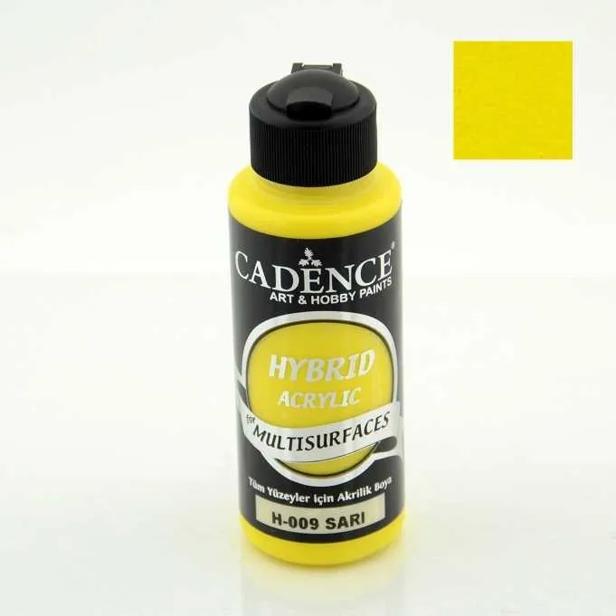 Cadence Hybrid Multisurfaces Akrilik Boya – H009:SARI 120ml - 1
