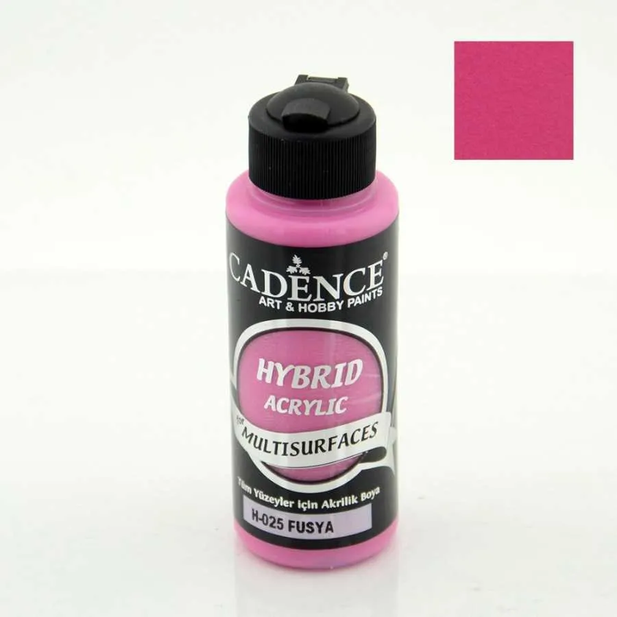 Cadence Hybrid Multisurfaces Akrilik Boya – H025:FUŞYA 120ml - 1