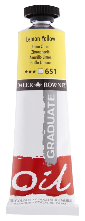 Daler Rowney Graduate Yağlı Boya 38ml - Lemon Yellow 651