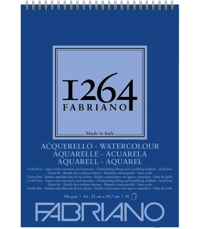 Fabriano - Fabriano 1264 Watercolor A4 Suluboya Defteri 300gr - 30 Yaprak