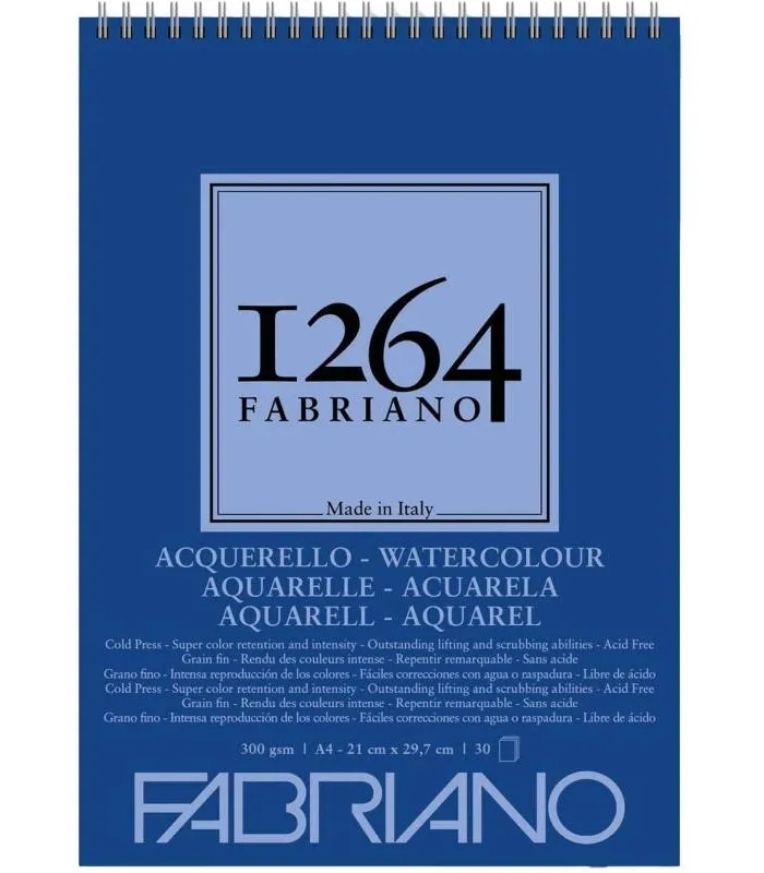 Fabriano 1264 Watercolor A4 Suluboya Defteri 300gr - 30 Yaprak