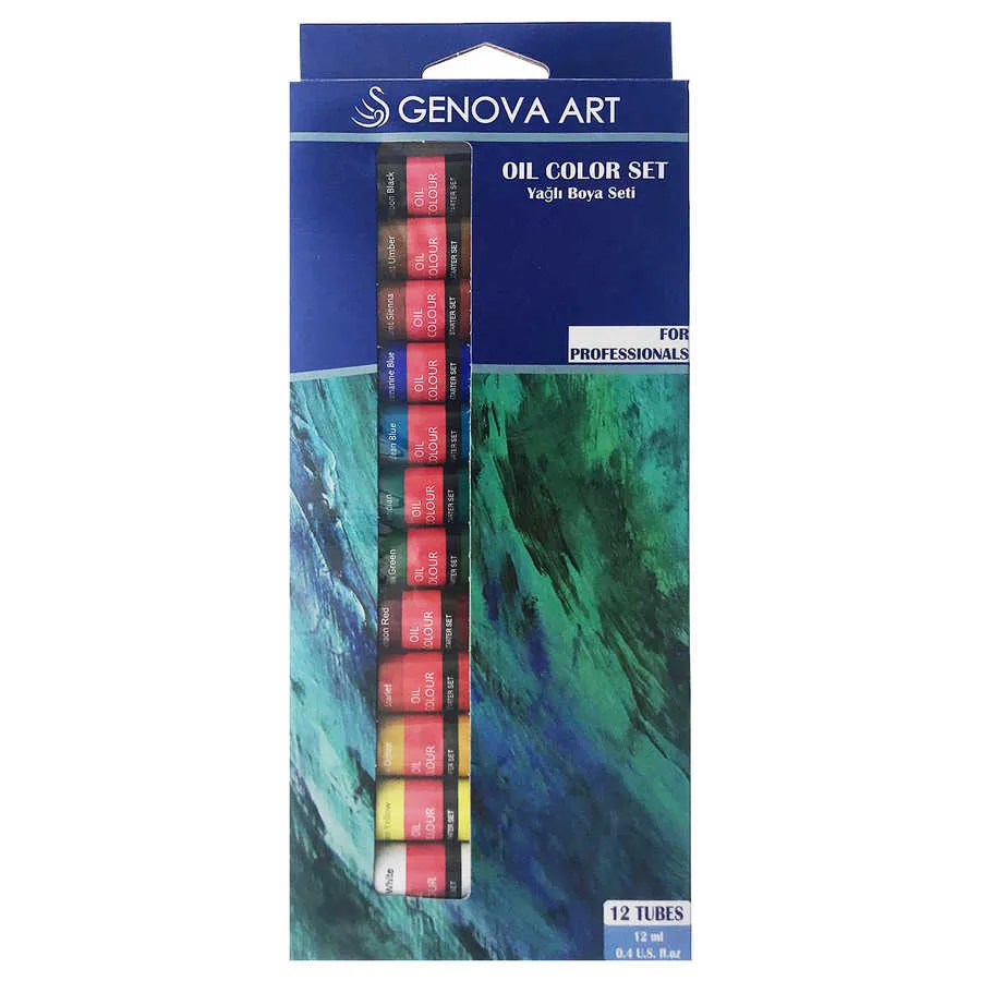 Genova Art - Genova Art 12'li Yağlı Boya Seti 12ml