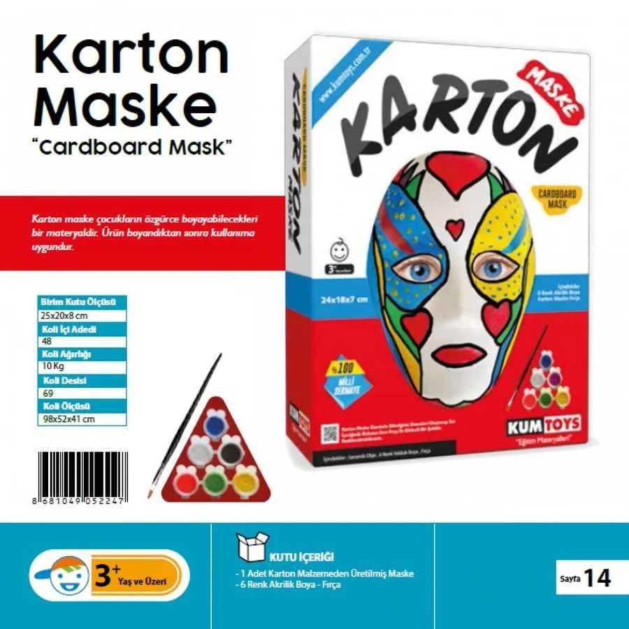 Kumtoys - Kumtoys Karton Maske