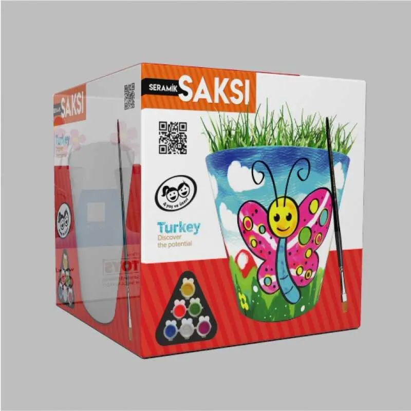 Kumtoys - Kumtoys Seramik Saksı Boyama Seti