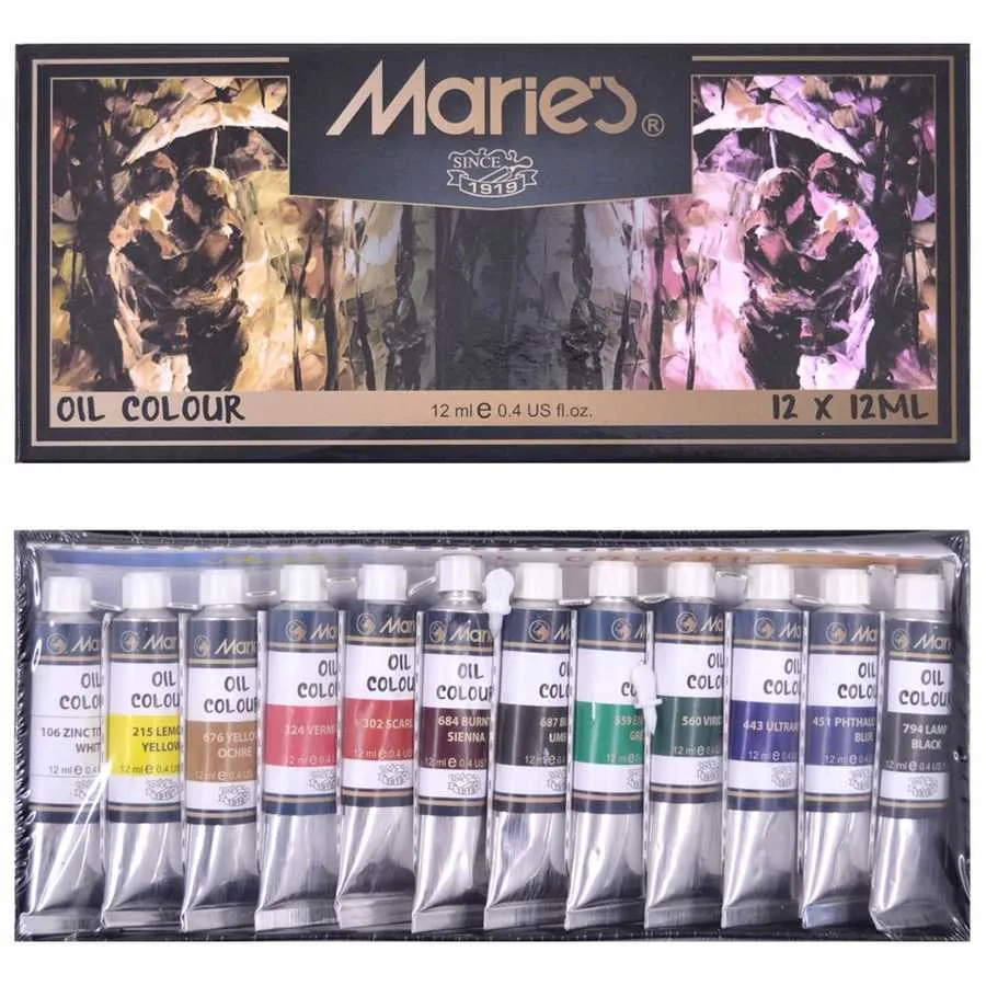 Maries - Maries 12'li Yağlı Boya Seti 12ml