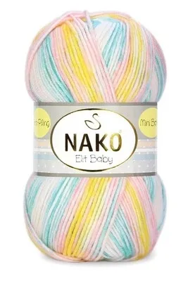 NAKO - Nako Elit Baby Mini Batik El Örgü Bebek İpi 32428