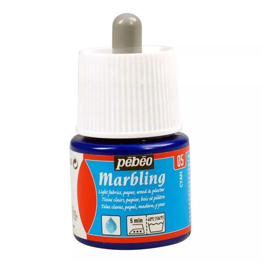 Pebeo - Pebeo Marbling Ebru Boyası - 05:Cyan 45ml