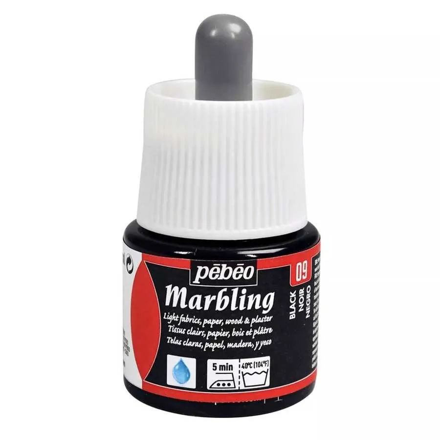 Pebeo Marbling Ebru Boyası - 09:Black 45ml