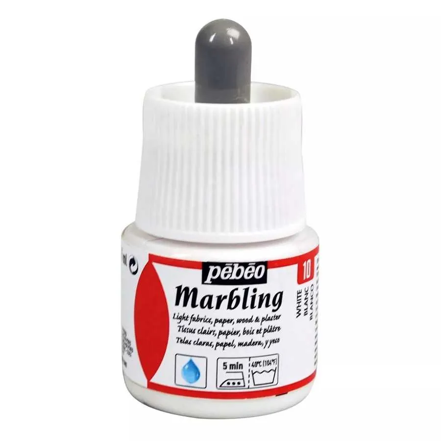 Pebeo - Pebeo Marbling Ebru Boyası - 10:White 45ml