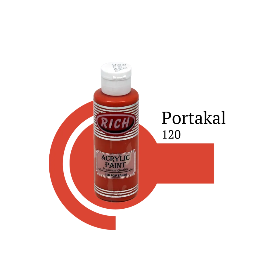 Rich Akrilik Boya PORTAKAL/120 25cc