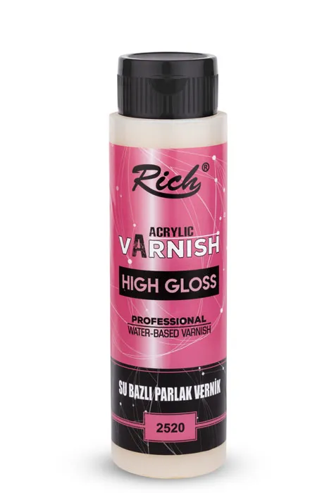 Rich - Rich High Gloss Su Bazlı Parlak Vernik 500cc