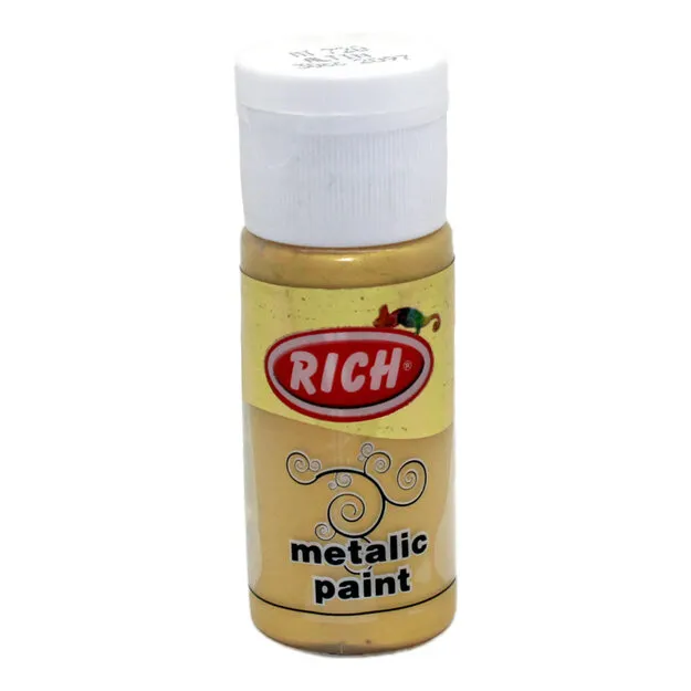 Rich - Rich Metalik Parlak Akrilik Boya - 720:ALTIN 30cc