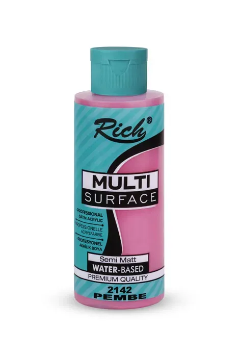 Rich - Rich Multi Surface Her Yüzey İçin Akrilik Boya PEMBE/2142 120cc