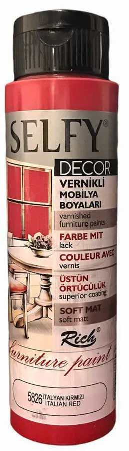 Rich - Rich Selfy Decor Kendinden Vernikli Boya - 5826: İTALYAN KIRMIZI 500cc