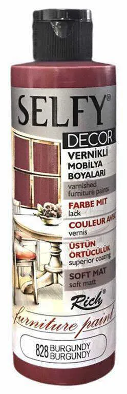 Rich Selfy Decor Kendinden Vernikli Boya - 828: BURGUNDY 240cc - Thumbnail