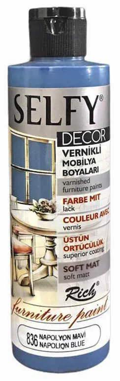 Rich - Rich Selfy Decor Kendinden Vernikli Boya - 836: NAPOLYON MAVİ 240cc