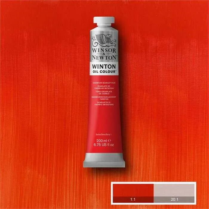 Winsor & Newton Winton Yağlı Boya 200ml - Cadmium Scarlet Hue - 107 - Thumbnail